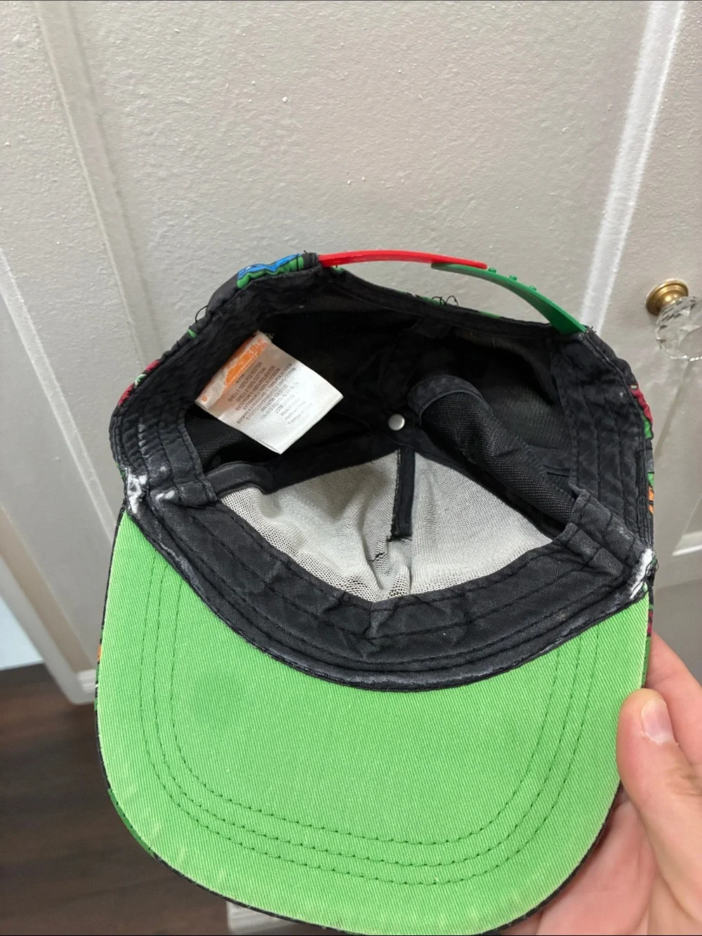 Vintage Nickelodeon Teenage Mutant Ninja Turtles Black Print Baseball Cap Small